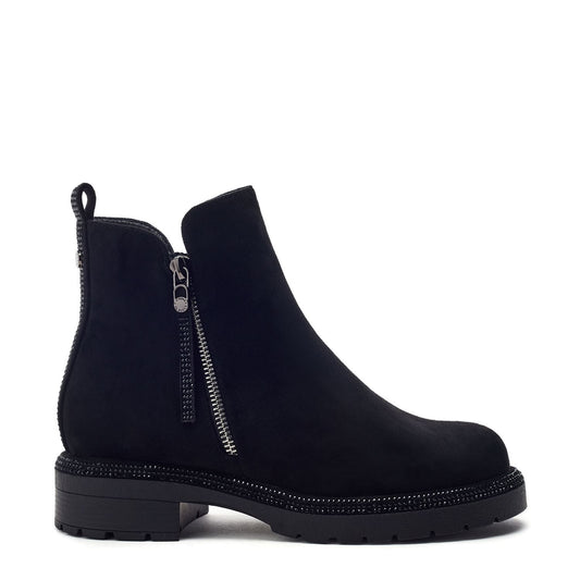 Oleera Black Alcantara Boots