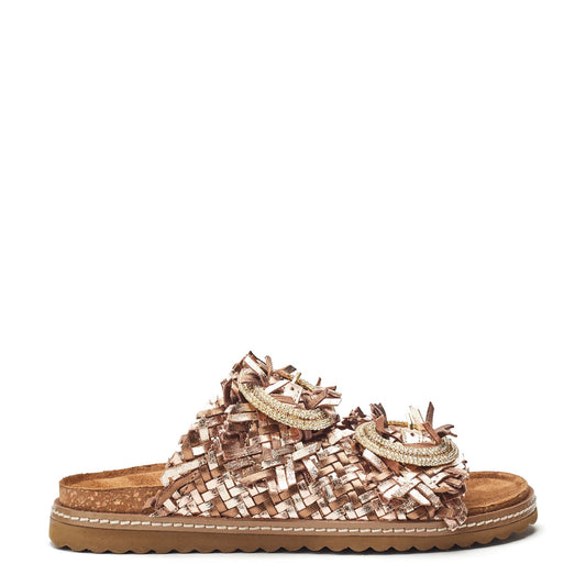 Olisia Bronze Metallic Leather Sandals