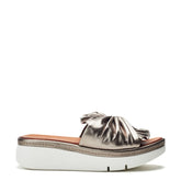 Ollin Pewter Metallic Leather Sandals
