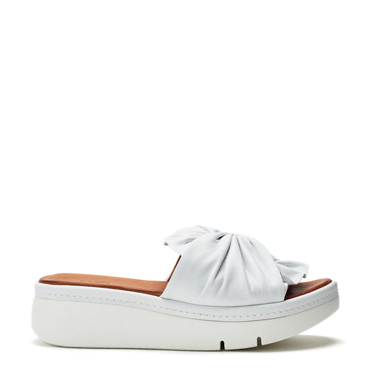 Ollin White Leather Sandals