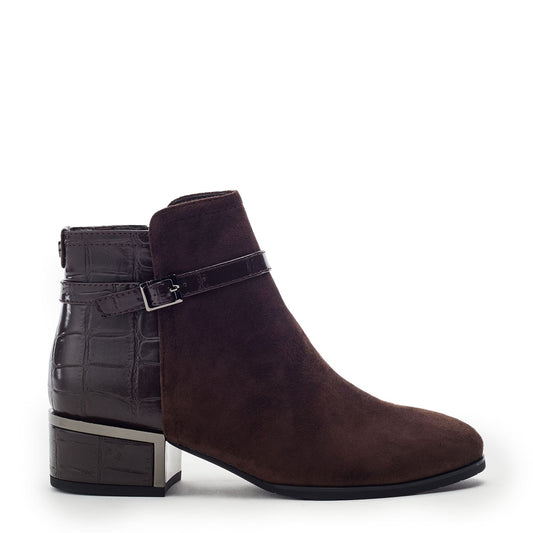 Parella Dark Brown Alcantara Boots