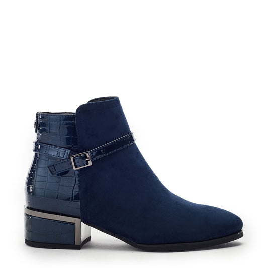 Parella Navy Croc Print Porvair Boots