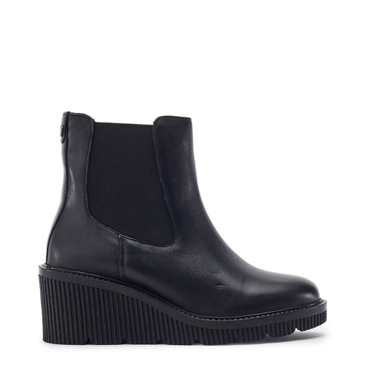 Parth Black Leather Boots