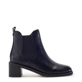Payten Black Snake Print Leather Boots