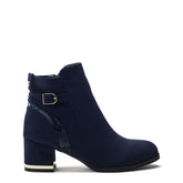 Peyari Navy Alcantara Boots