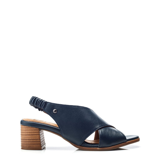 Prinia Navy Leather Sandals