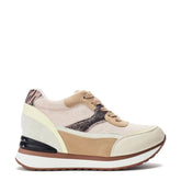 Reo Beige Textile Trainers