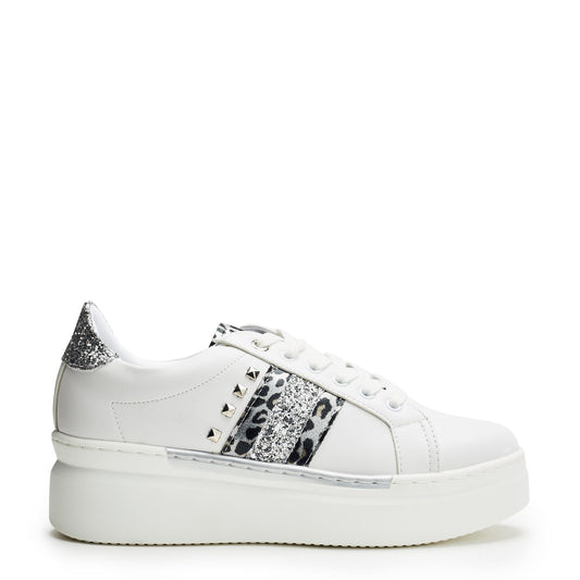 Salomie White-Metallic Porvair Trainers