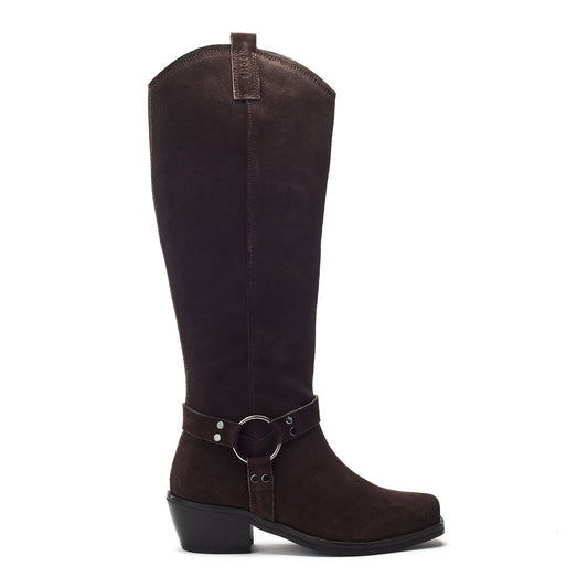 Sh Gallant Dark Brown Suede Boots