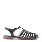 Sh Georgie Black Leather Sandals