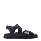 Sh Liner Black Leather Sandals