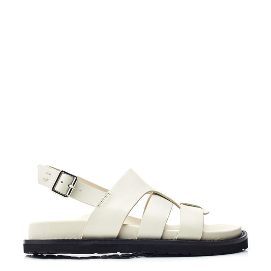 Sh Lonnie Off White Leather Sandals