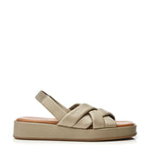 Sh Selmer Khaki Leather Sandals