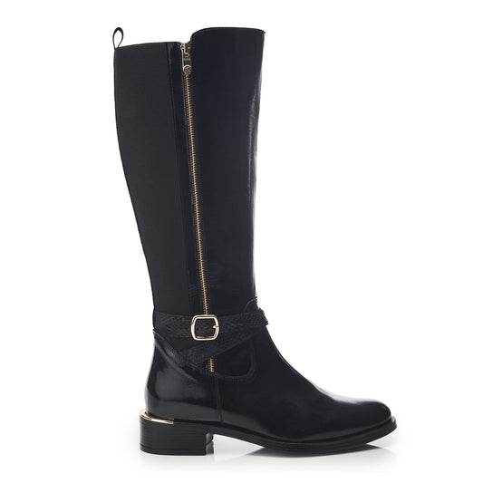 Sharla Black Patent Leather Patent Leather Boots