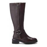 Sherie Burgundy Leather Boots