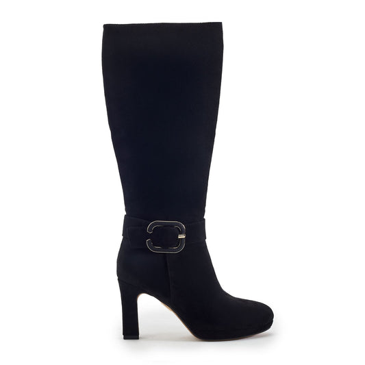 Sherlia Black Alcantara Boots
