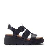 Stathes Black Leather Sandals