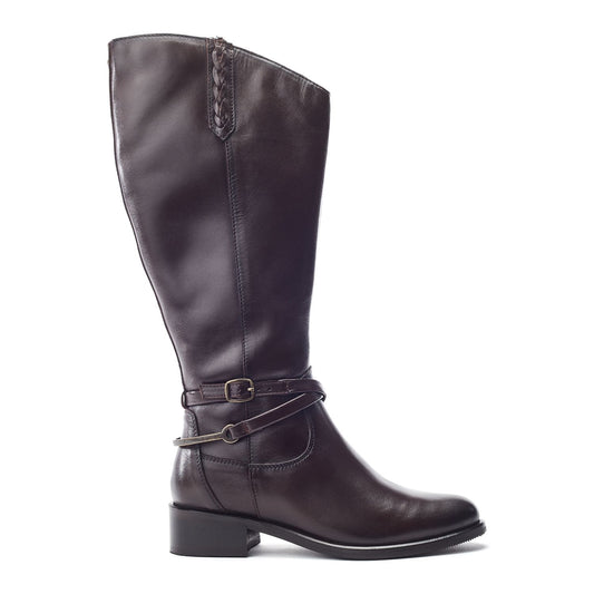 Syanna Dark Brown Leather Boots