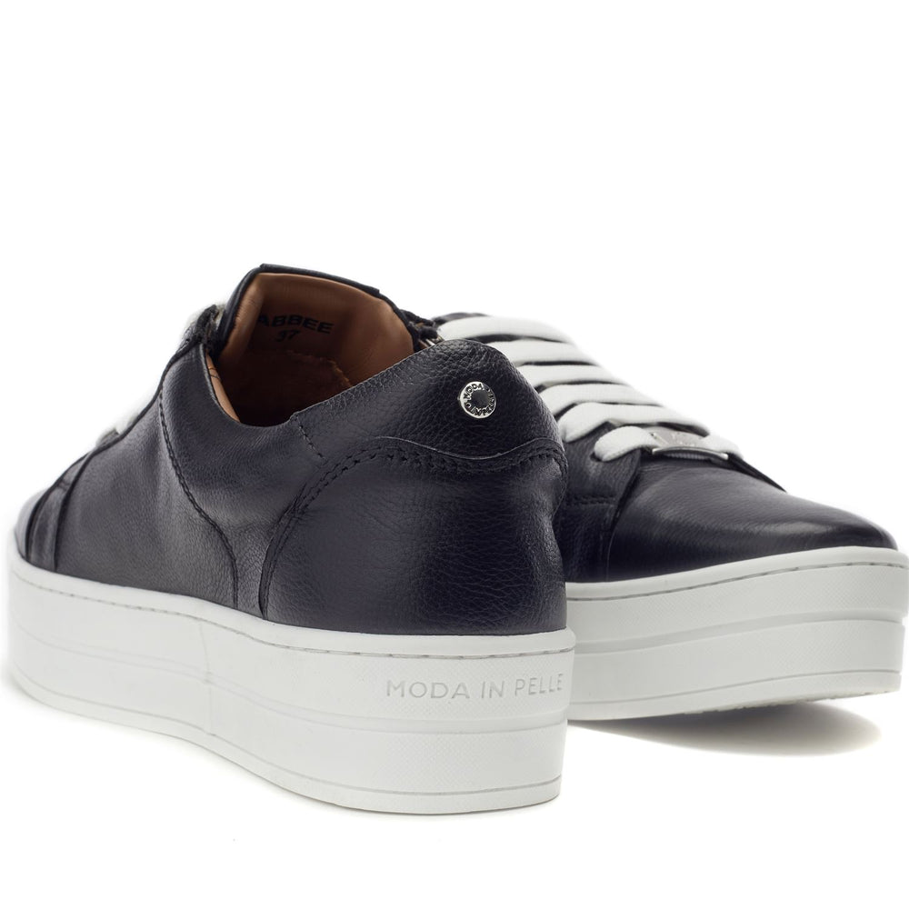 Abbee Black Leather Trainers