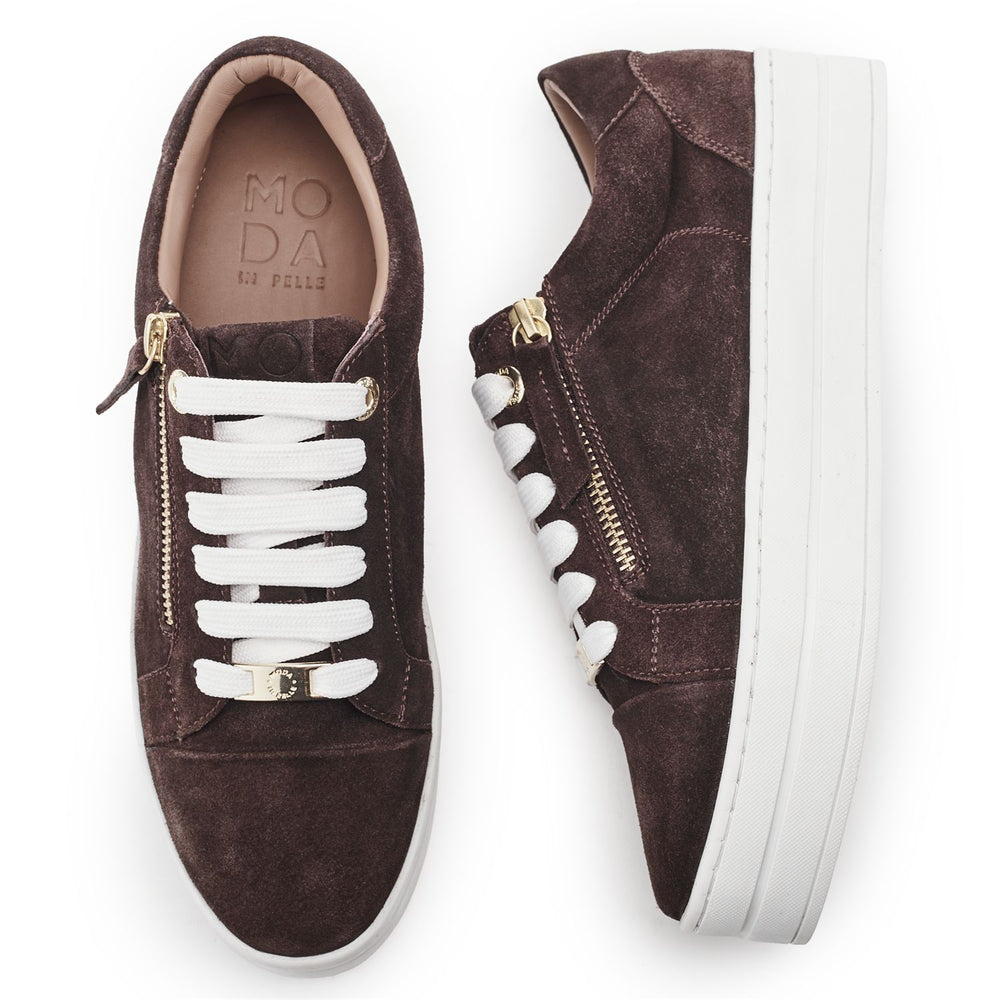 Abbee Brown Suede Trainers