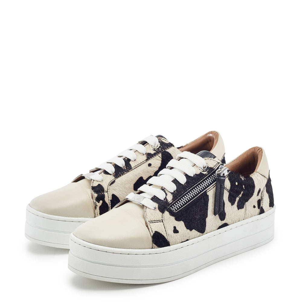 Abbee Brown Mix Cow Print Pony Hair Cow Print Pony Hair Trainers