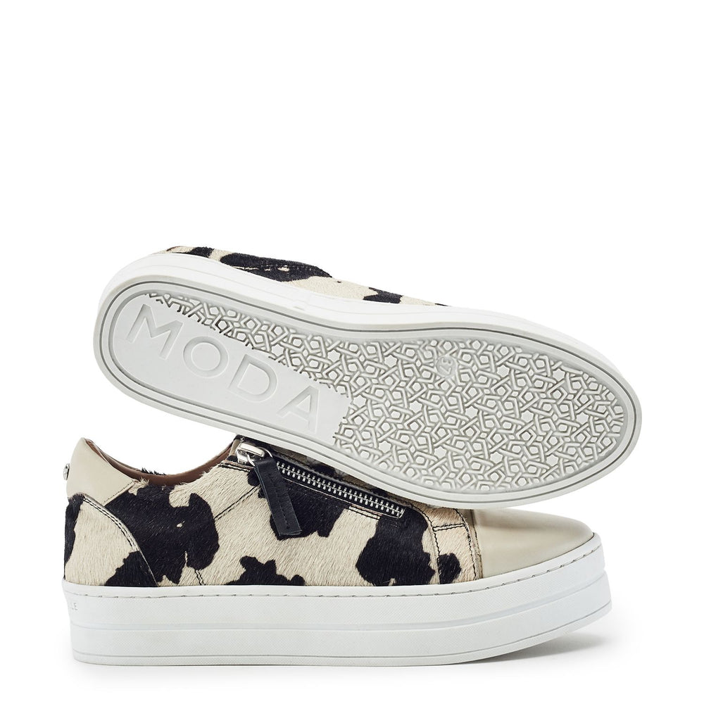 Abbee Brown Mix Cow Print Pony Hair Cow Print Pony Hair Trainers