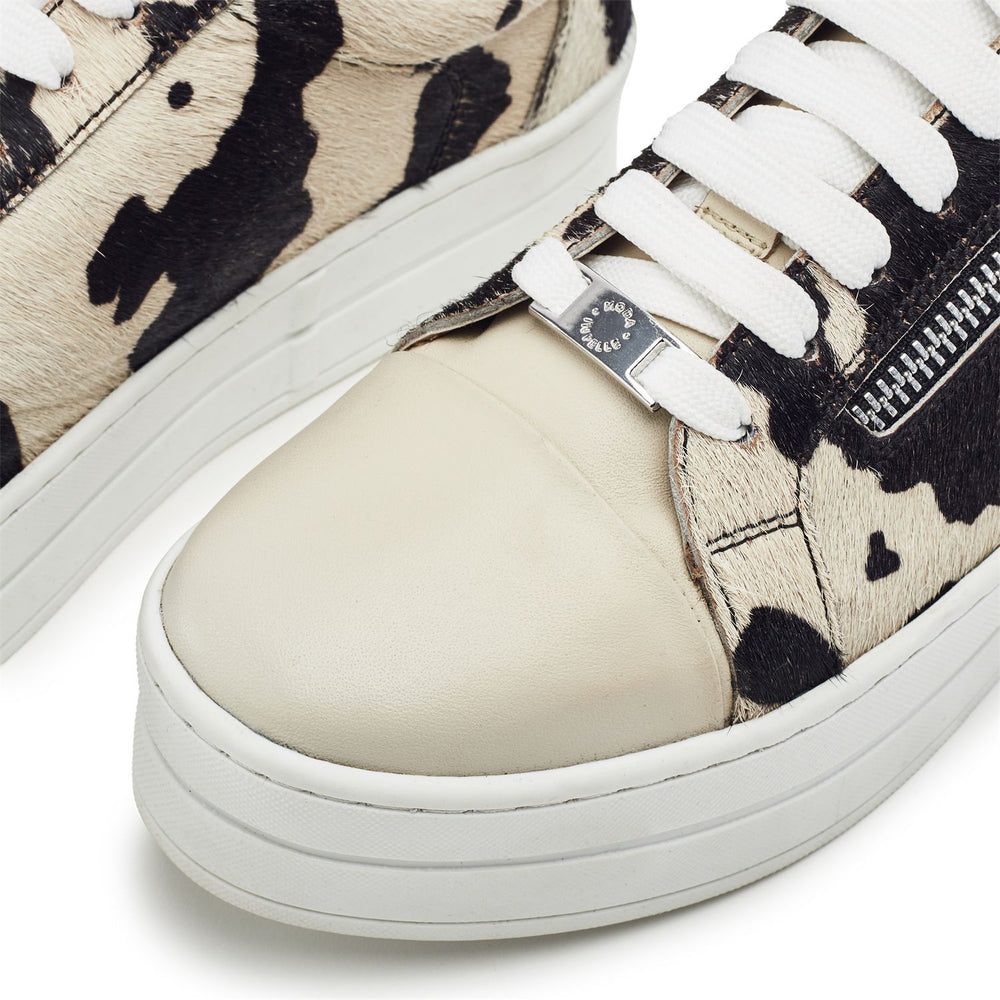 Abbee Brown Mix Cow Print Pony Hair Cow Print Pony Hair Trainers