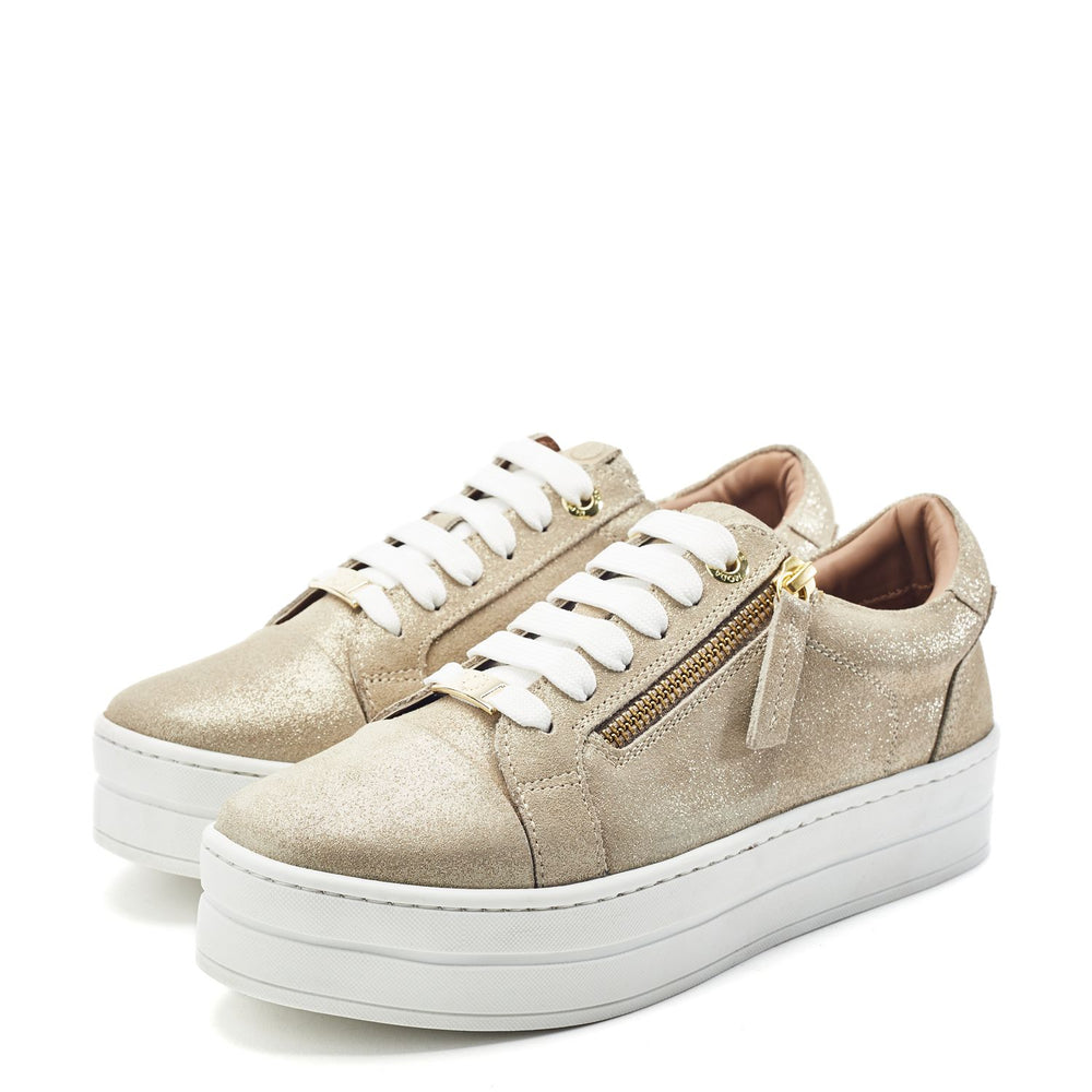 Abbee Gold Leather Trainers
