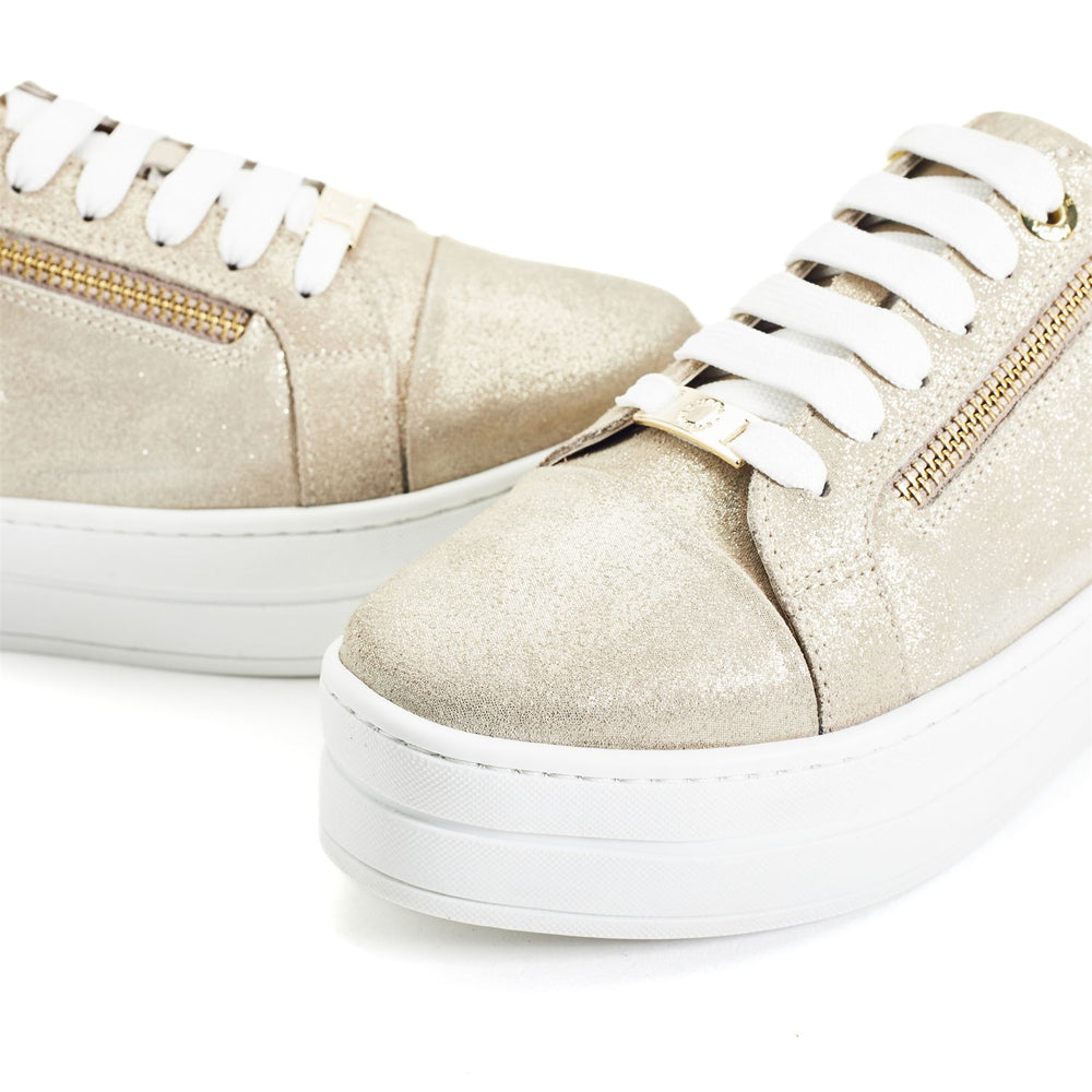 Abbee Gold Leather Trainers