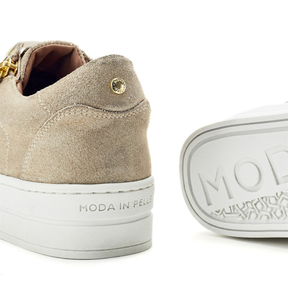 Abbee Gold Leather Trainers