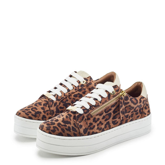 Abbee Leopard Suede Trainers