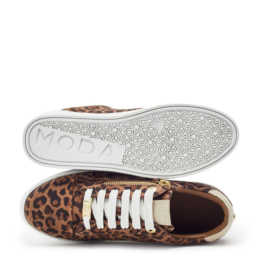 Abbee Leopard Suede Trainers