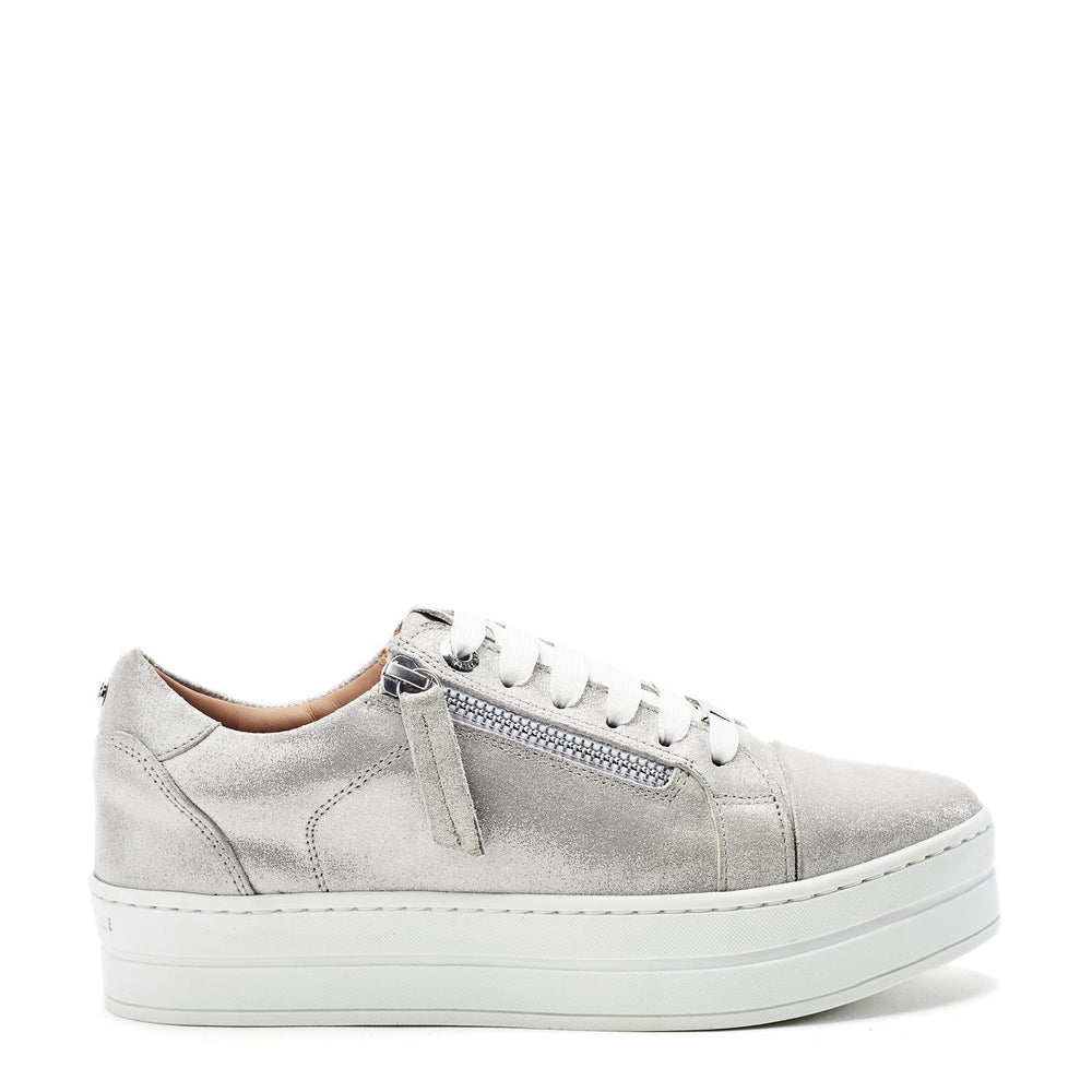 Abbee Silver Leather Trainers