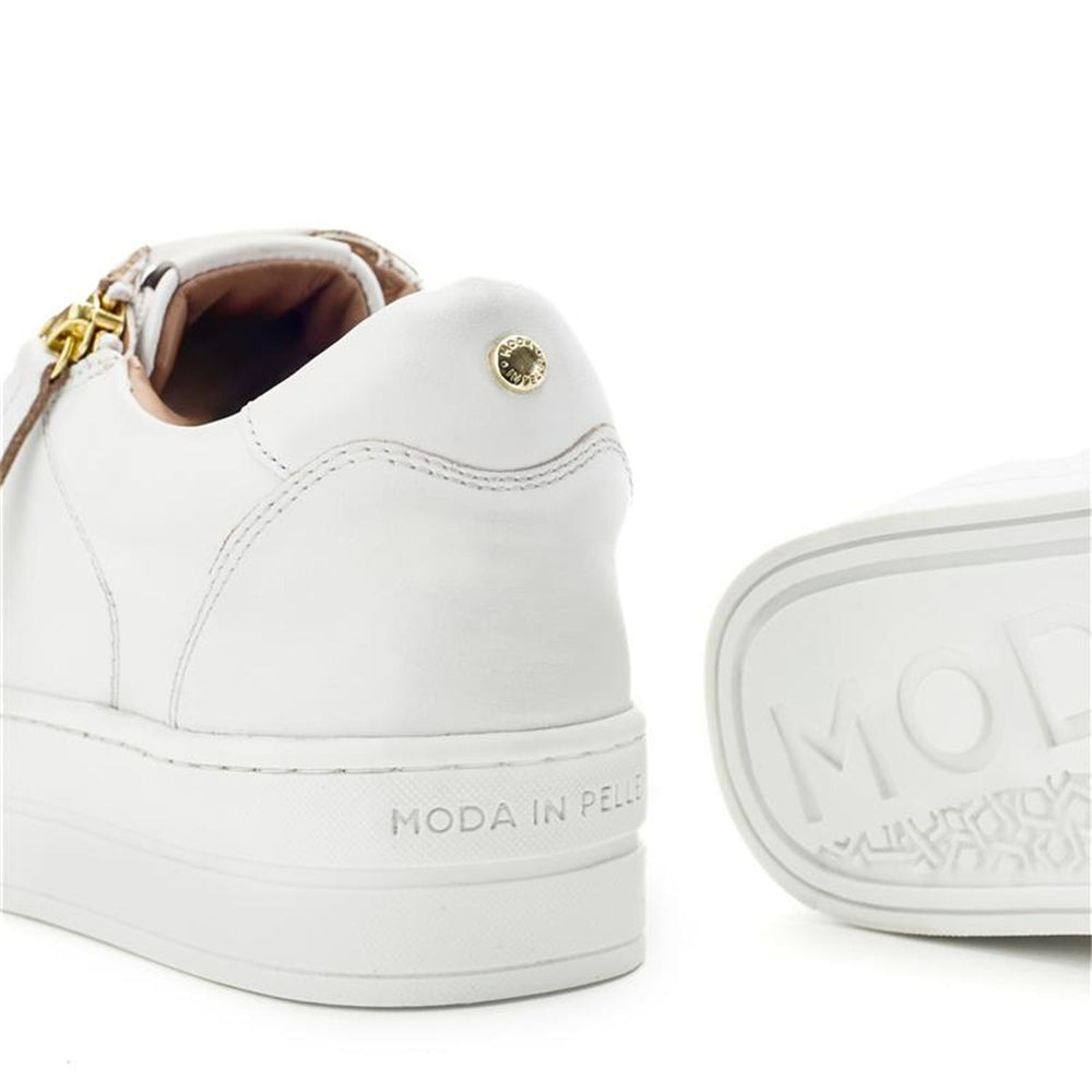 Abbee White Leather Trainers