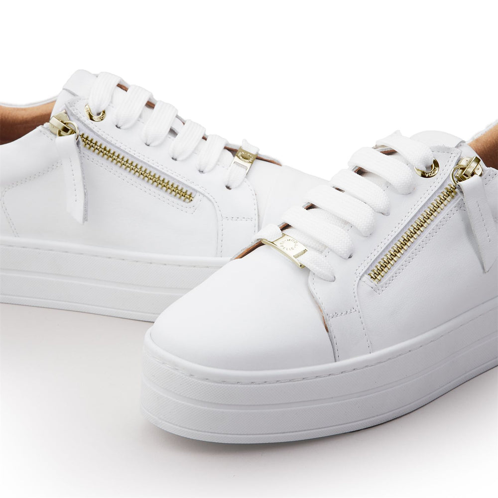 Abbee White Leather Trainers