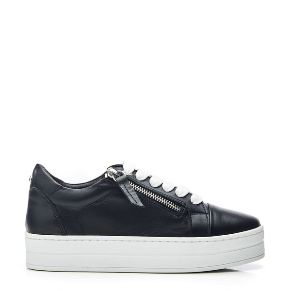 Abbiy Black Leather Trainers