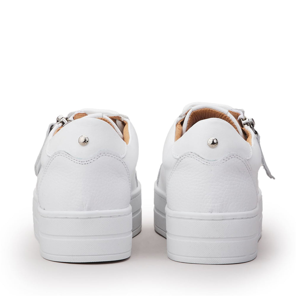 Abbiy White Leather Trainers