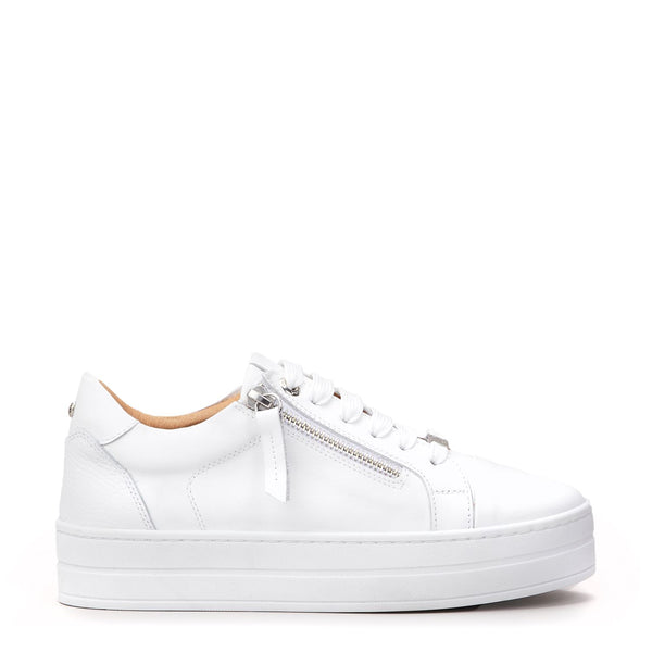 Abbiy White Leather Trainers