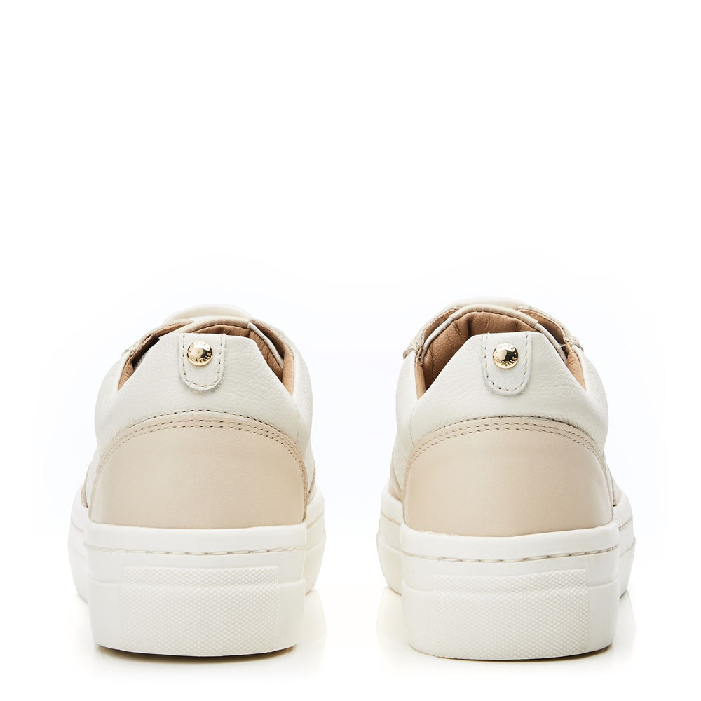 Adalaya Off White Leather Trainers