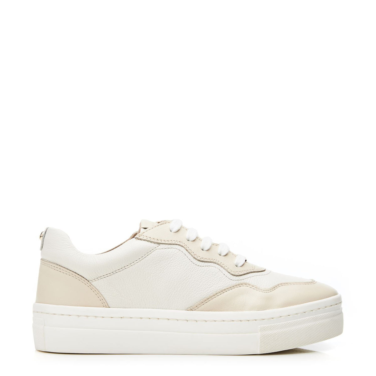 Adalaya Off White Leather Trainers