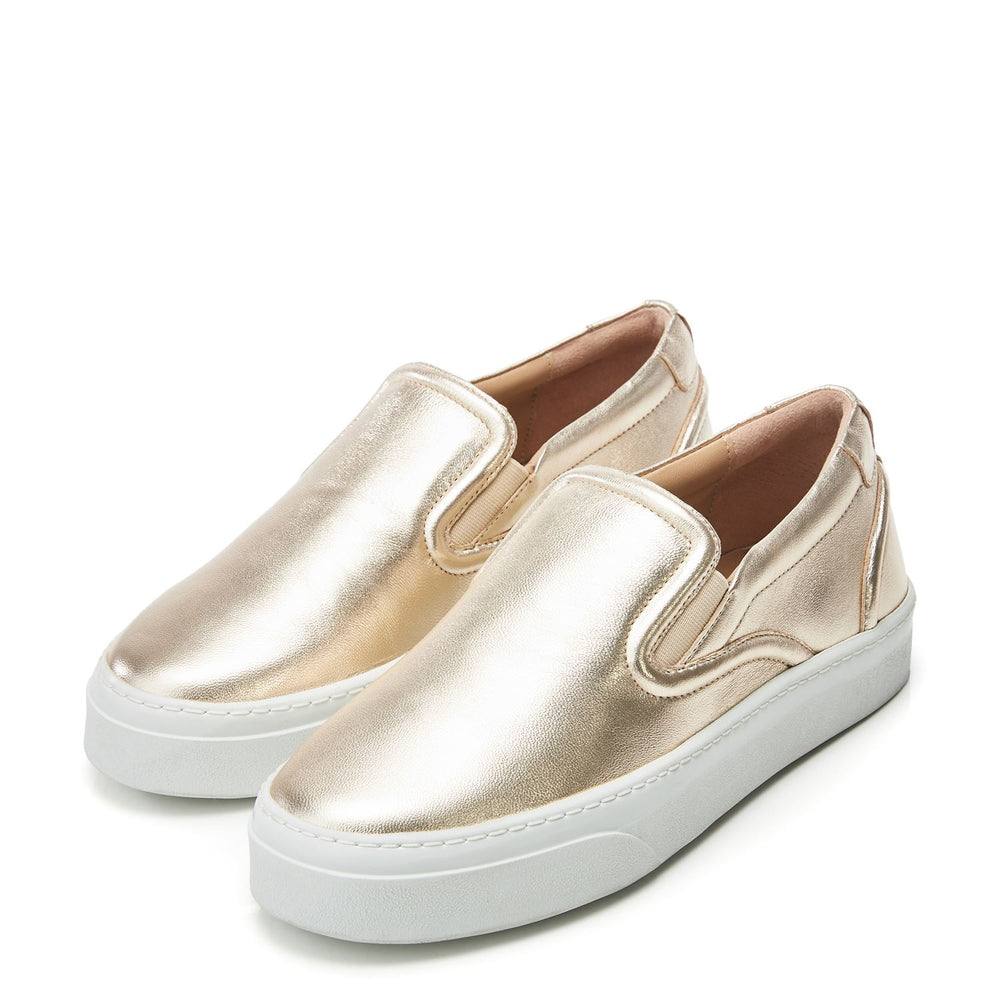Adreenia Gold Leather Trainers