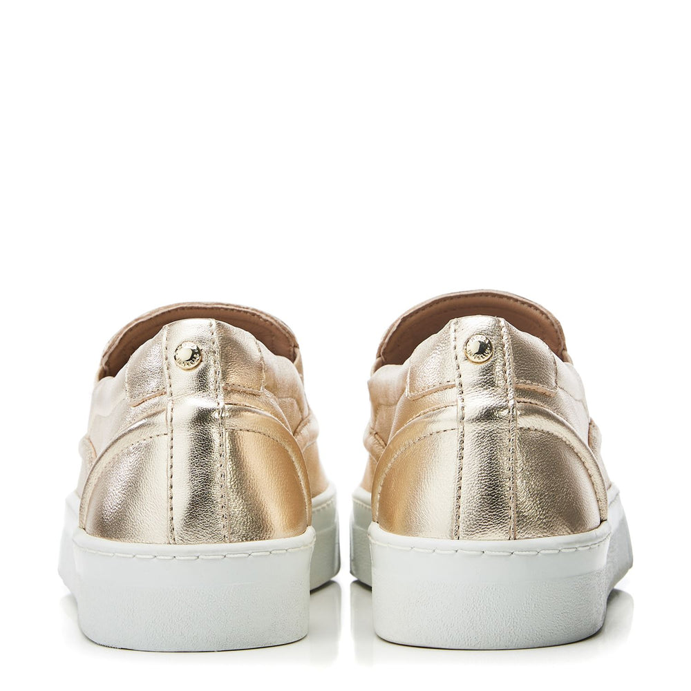 Adreenia Gold Leather Trainers