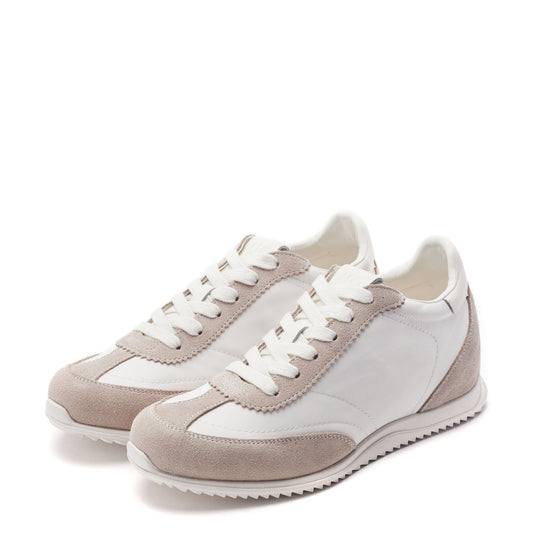 Akalia White Textile Trainers