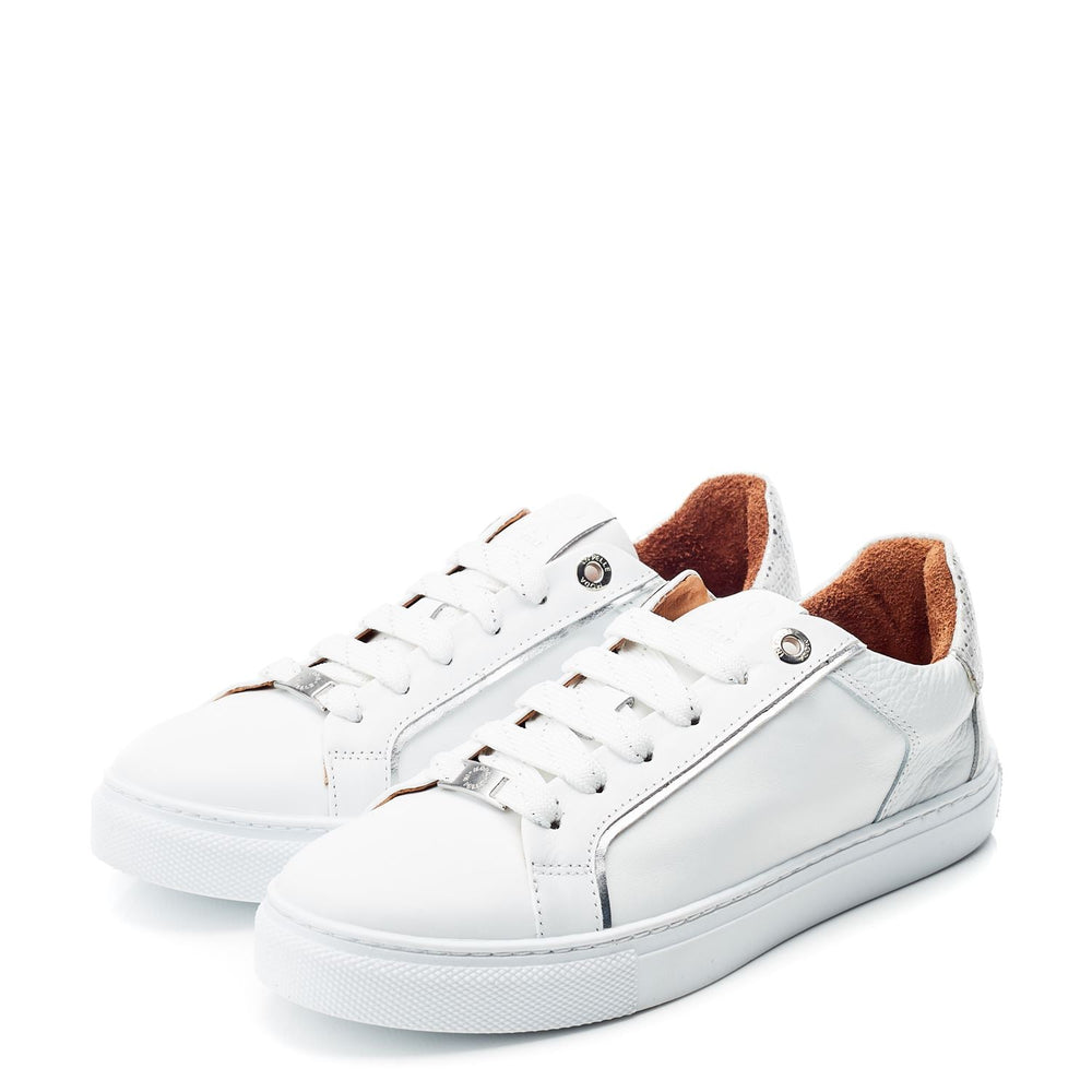 Ales White Leather Trainers