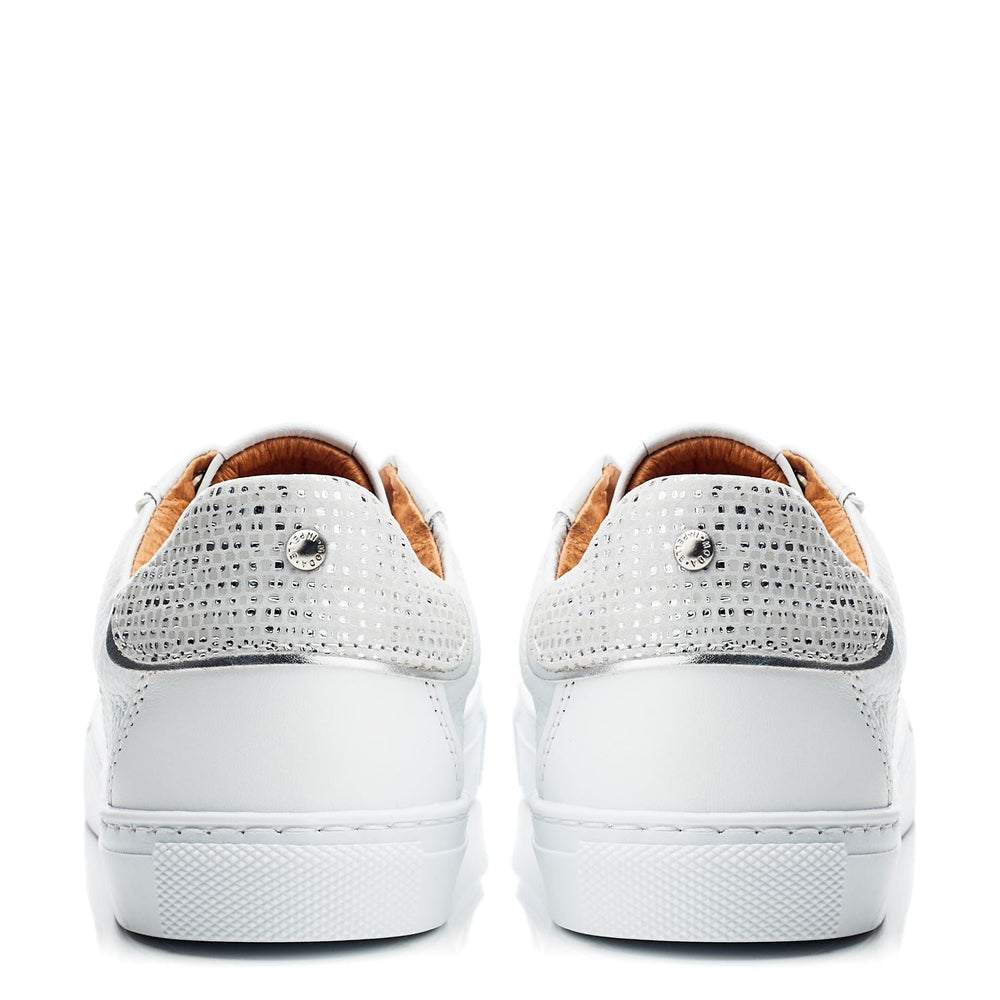 Ales White Leather Trainers