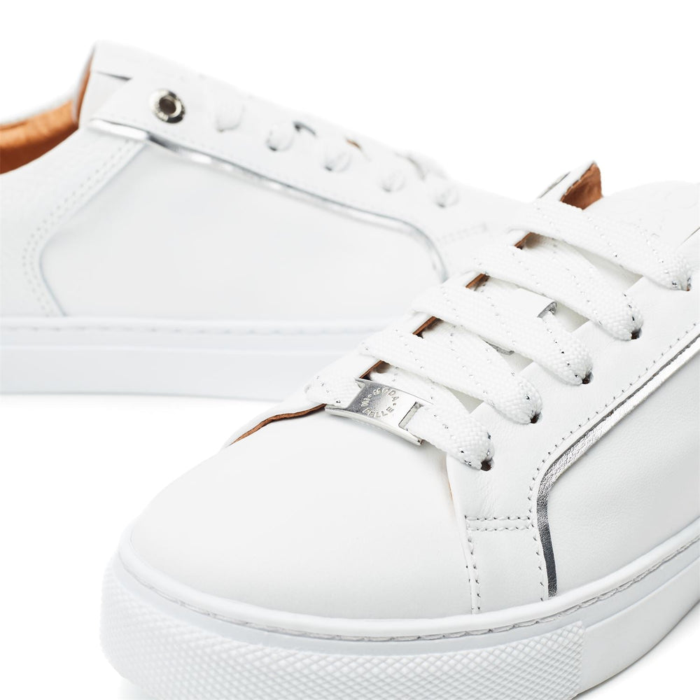 Ales White Leather Trainers