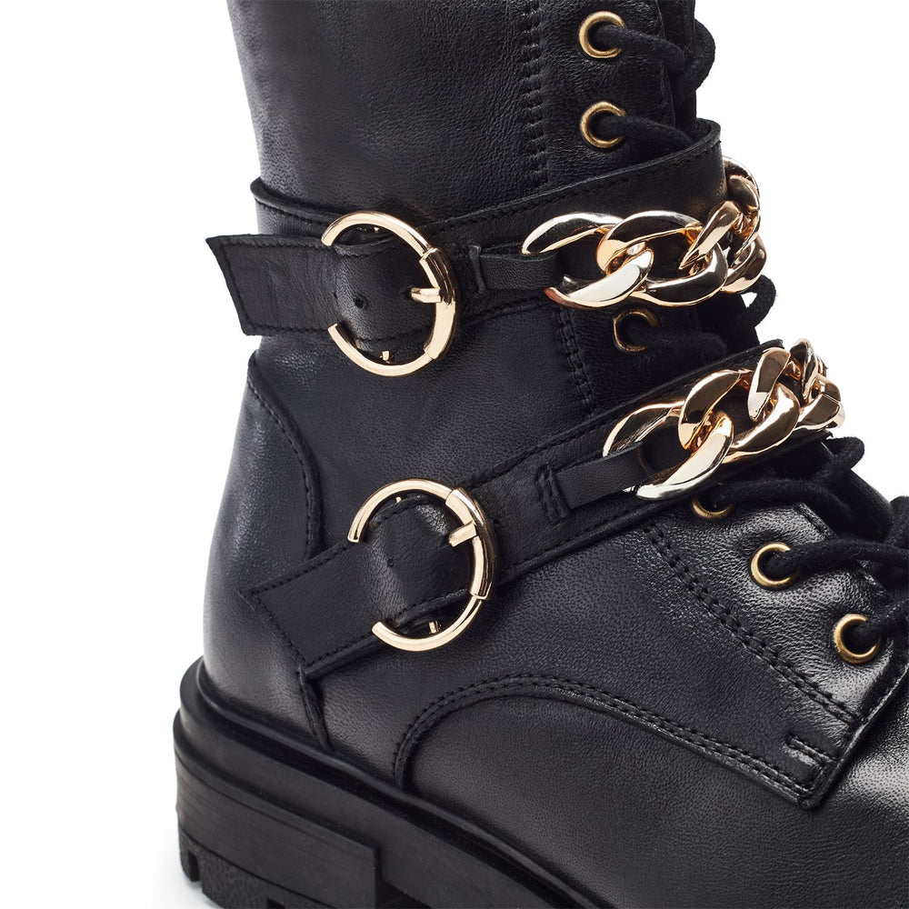 Alesa Black Leather Boots