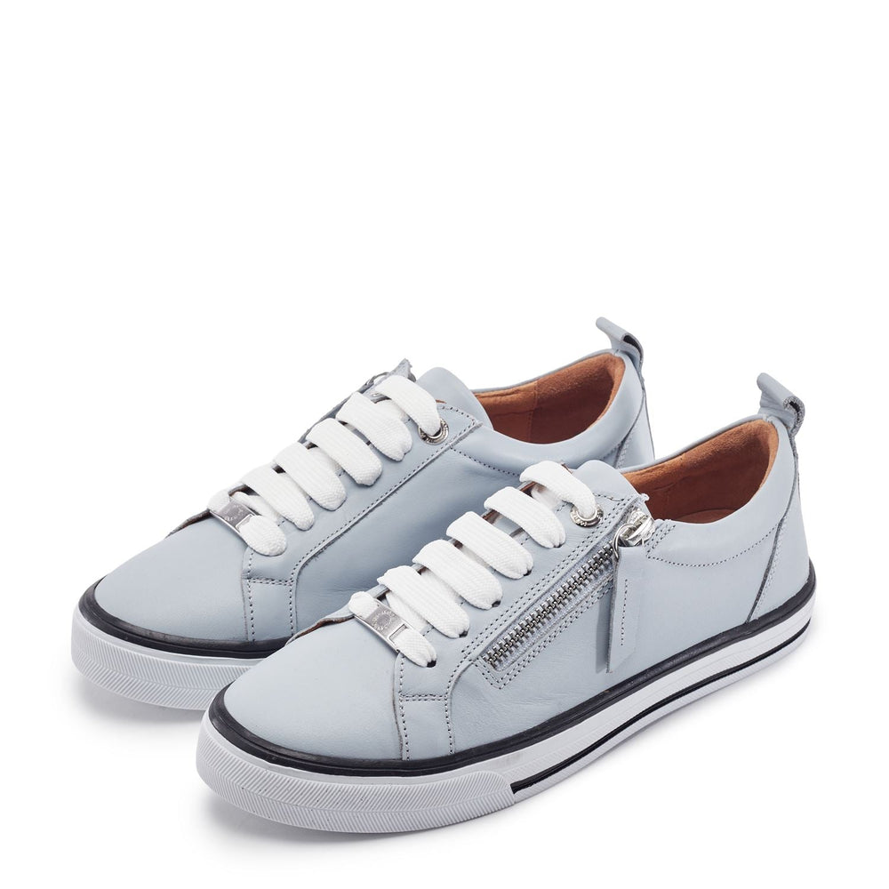 Alexie Light Blue Leather Trainers
