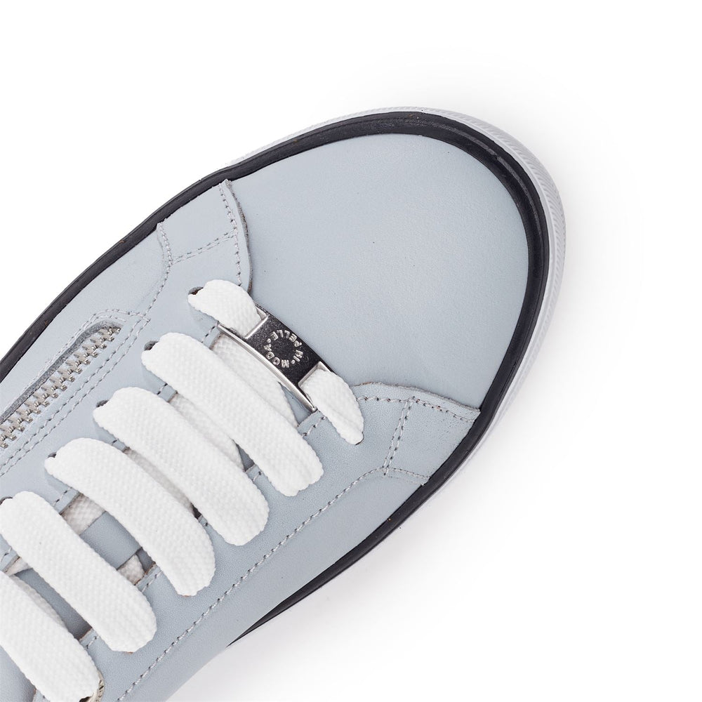 Alexie Light Blue Leather Trainers