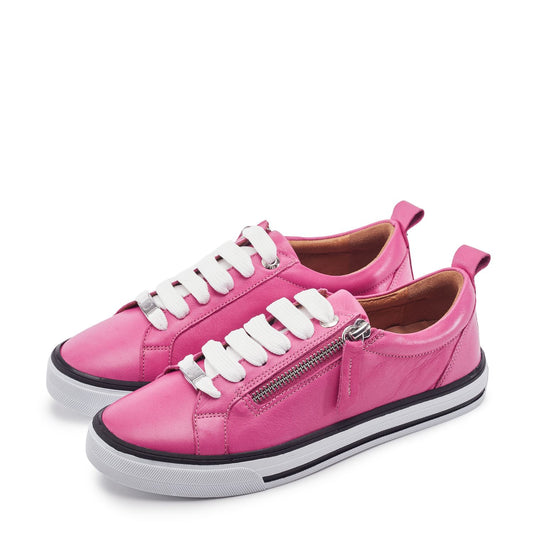 Alexie Pink Leather Trainers